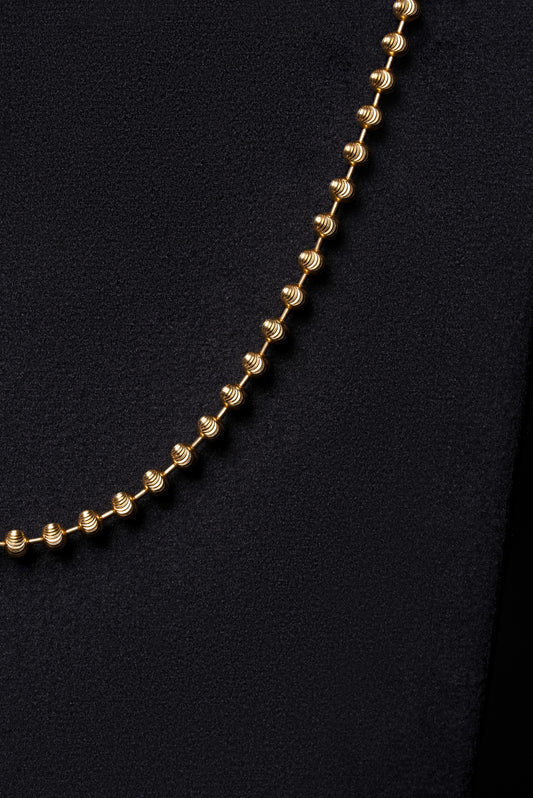 3mm Diamond Cut Ball 18k Solid Gold Chain