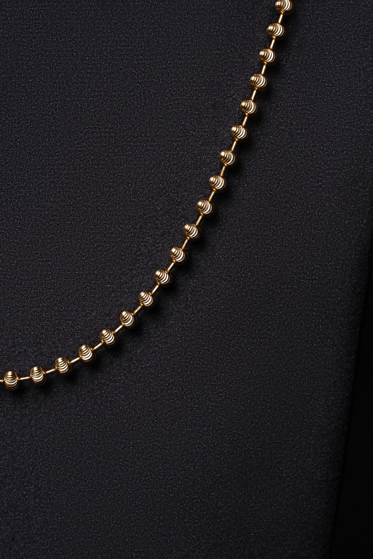 4mm Diamond Cut Ball 18k Solid Gold Chain