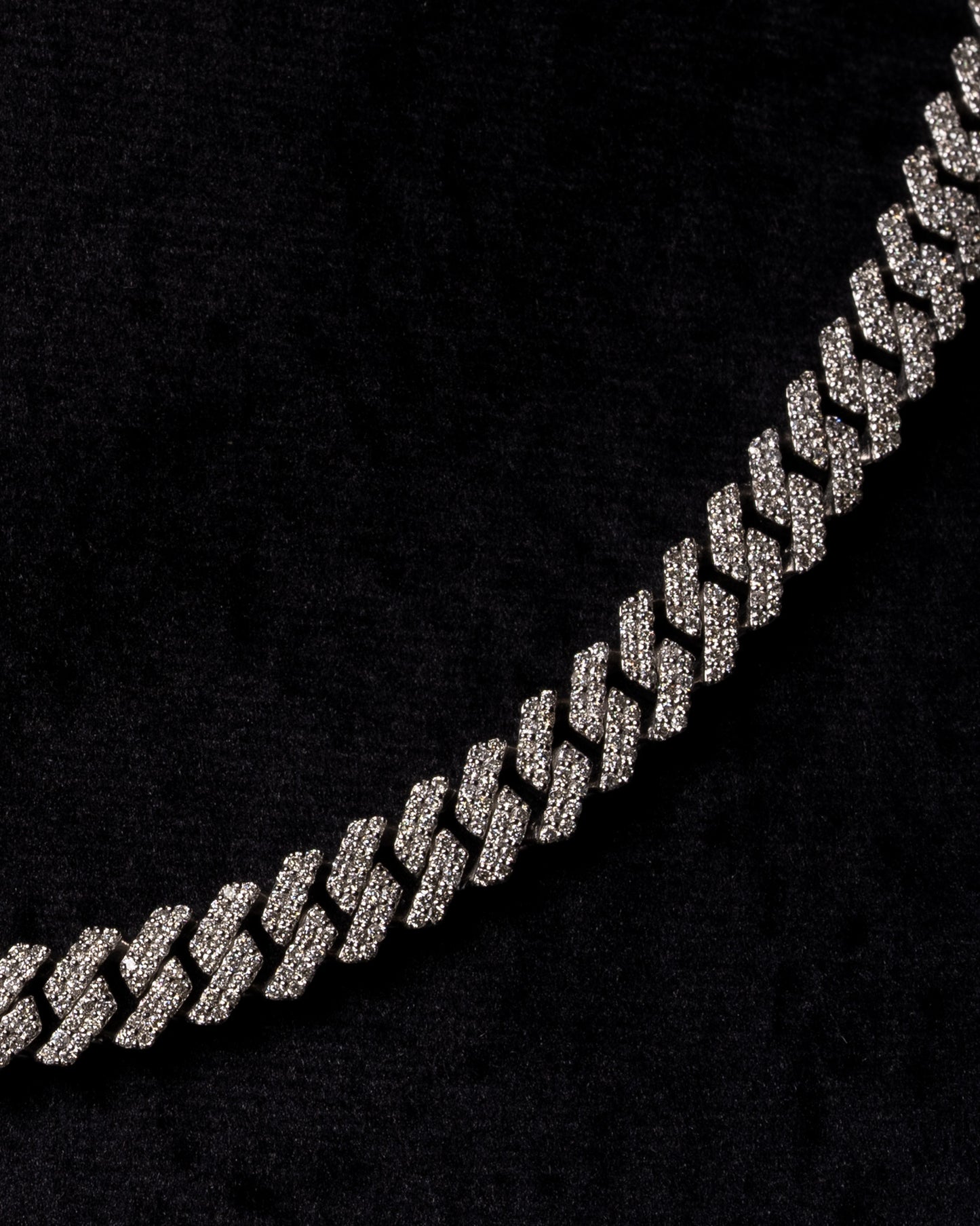 10mm Prong Cuban Diamond Chain 10k Solid White Gold 13.00ctw