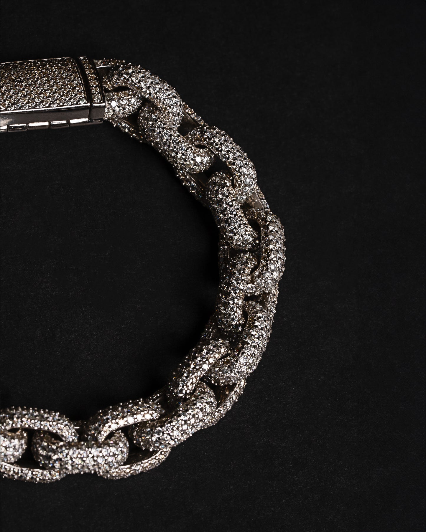 12mm Anchor Link Rolo Hermes Diamond Bracelet 10k Solid White Gold 26.00ctw