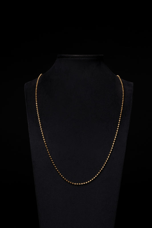 3mm Diamond Cut Ball 18k Solid Gold Chain