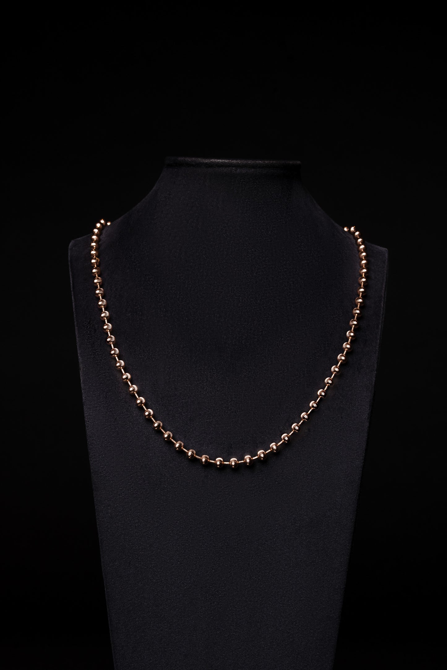 5mm Diamond Cut Ball 18k Solid Rose Gold Chain