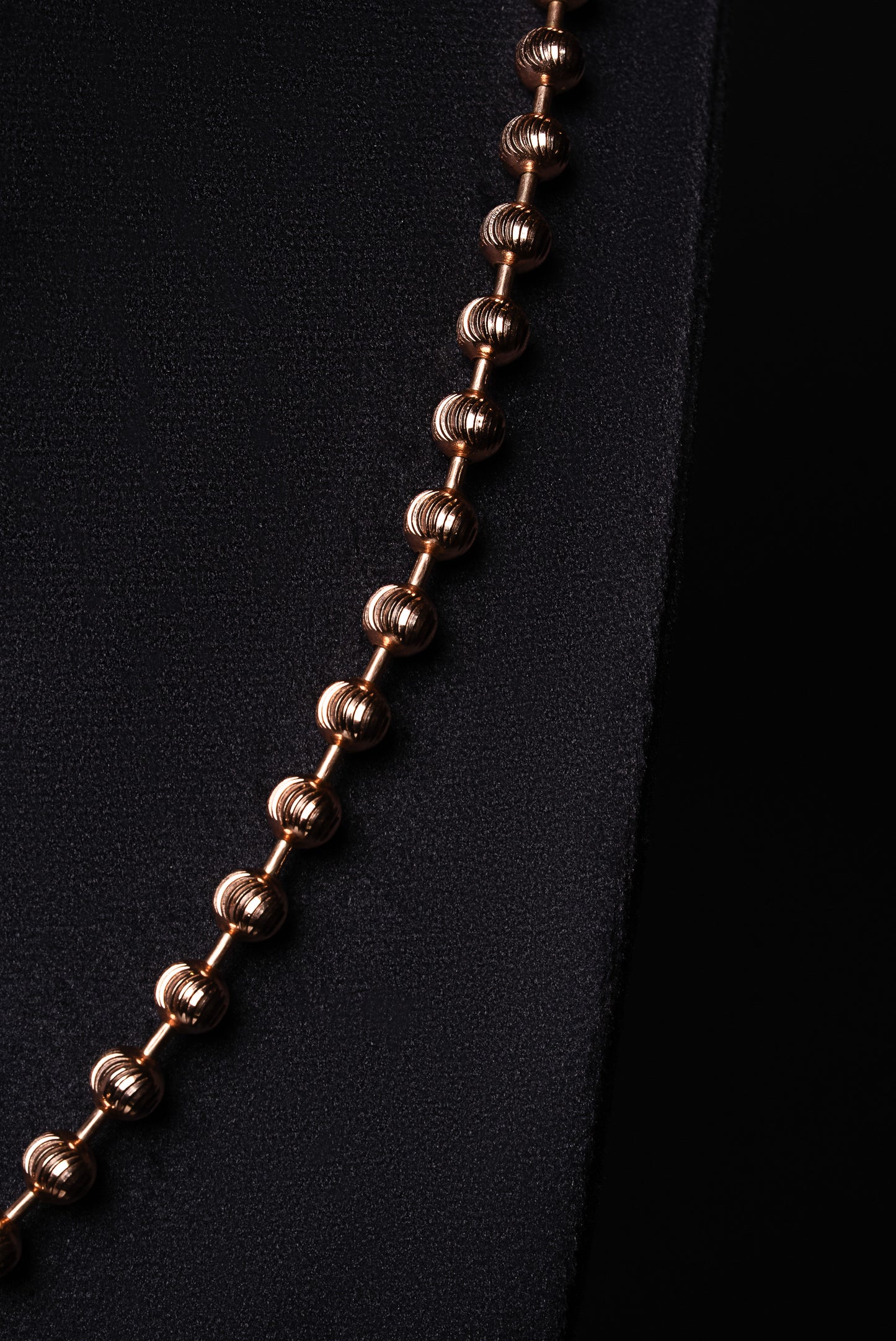 5mm Diamond Cut Ball 18k Solid Rose Gold Chain