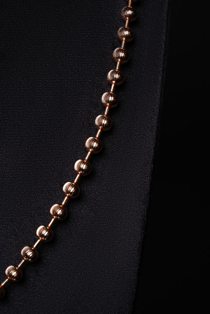 5mm Diamond Cut Ball 18k Solid Rose Gold Chain