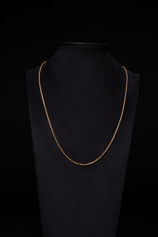 2mm Rope 18k Solid Gold Chain