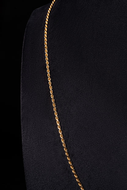 2mm Rope 18k Solid Gold Chain