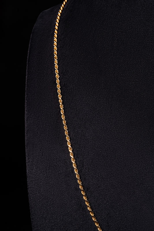 2mm Rope 18k Solid Gold Chain