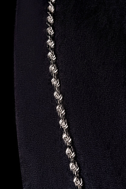 4mm Rope 18k Solid White Gold Chain