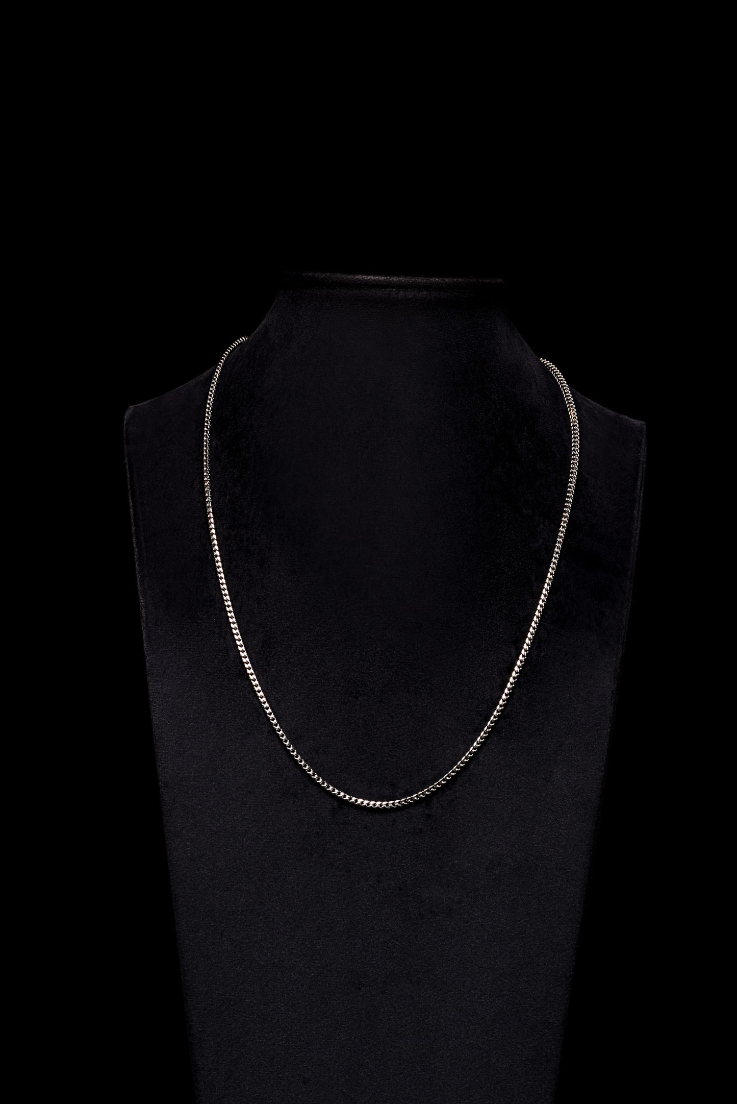 3mm Franco 18k Solid White Gold Chain