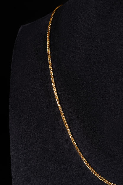 1.5mm Franco 18k Solid Gold Chain