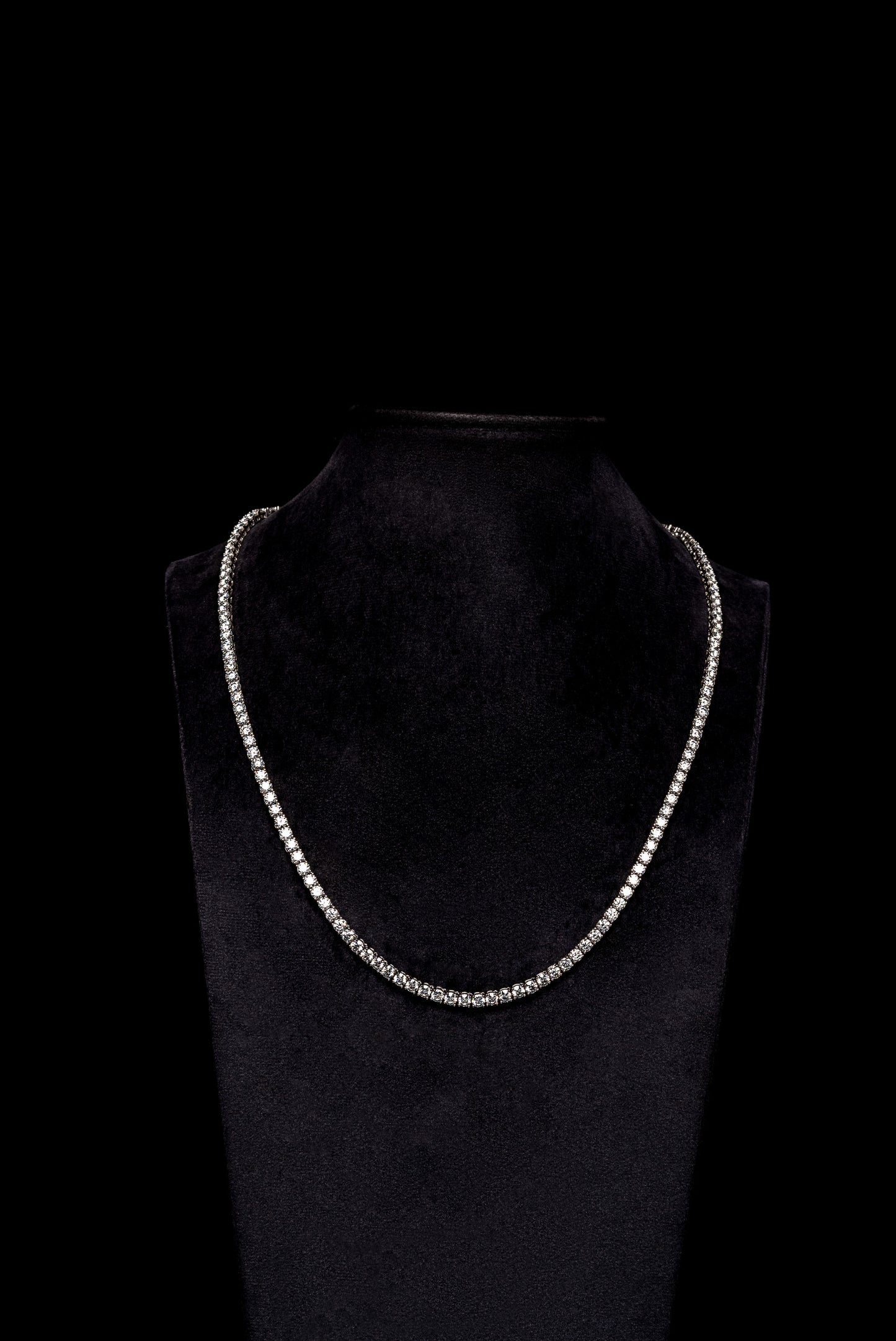 10pt Diamond Tennis Chain 18k Solid White Gold 18.00ctw