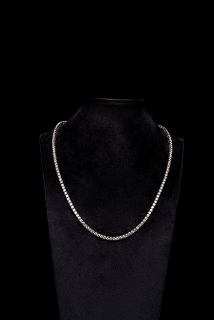10pt Diamond Tennis Chain 18k Solid White Gold 18.00ctw