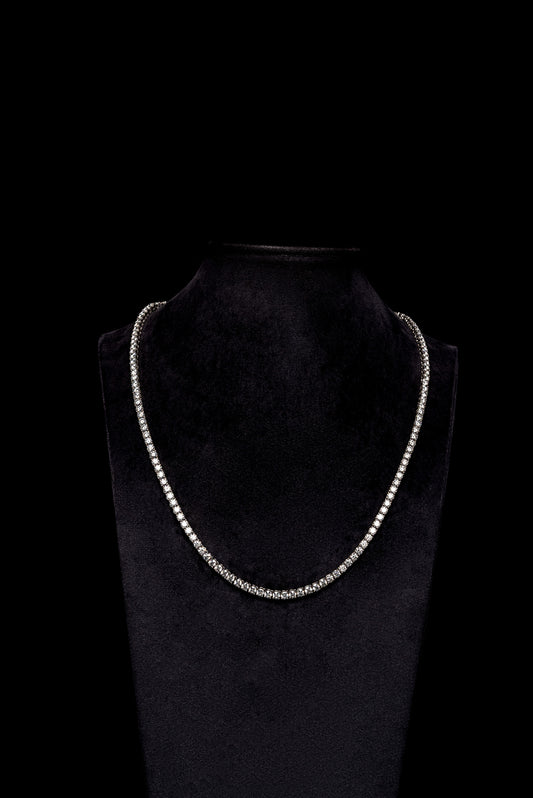 10pt Diamond Tennis Chain 18k Solid White Gold 18.00ctw