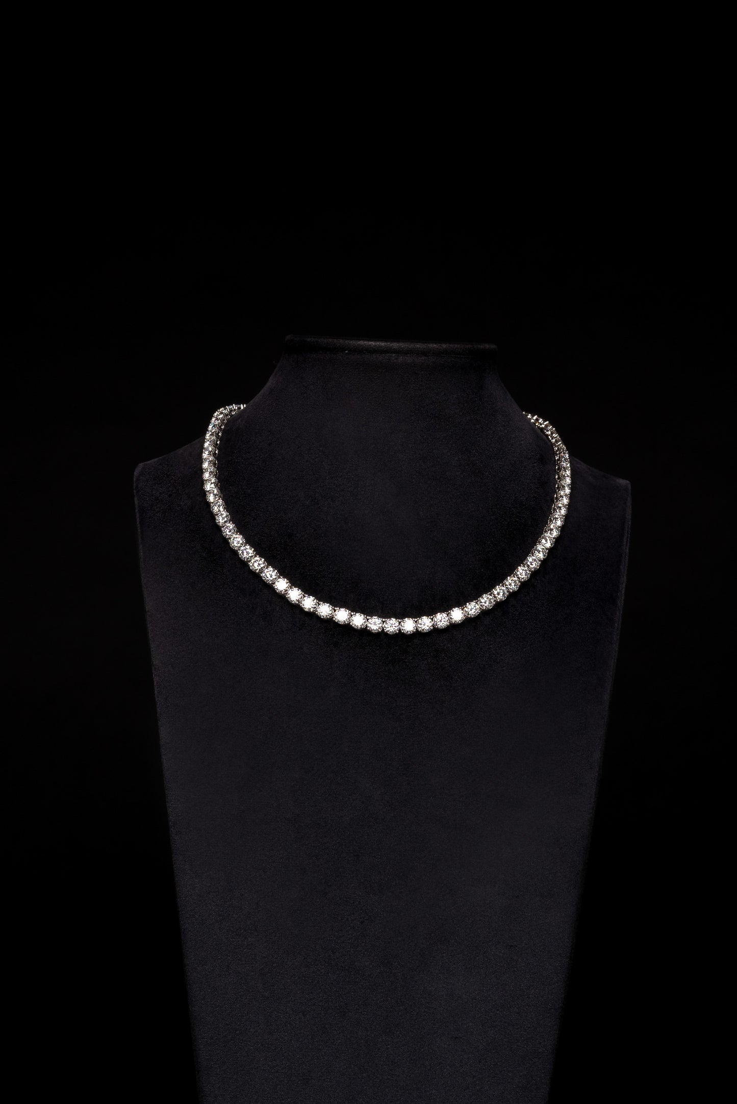 30pt Diamond Tennis Chain 18k Solid White Gold 40.26ctw