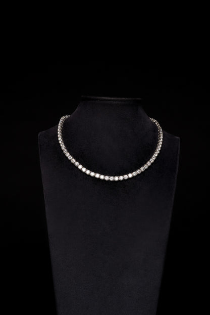 30pt Diamond Tennis Chain 18k Solid White Gold 40.26ctw