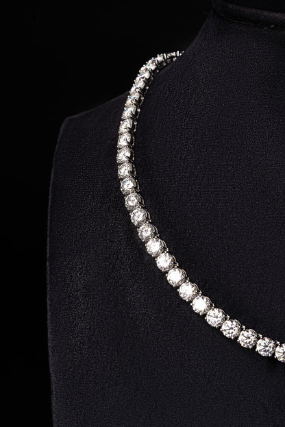 30pt Diamond Tennis Chain 18k Solid White Gold 40.26ctw