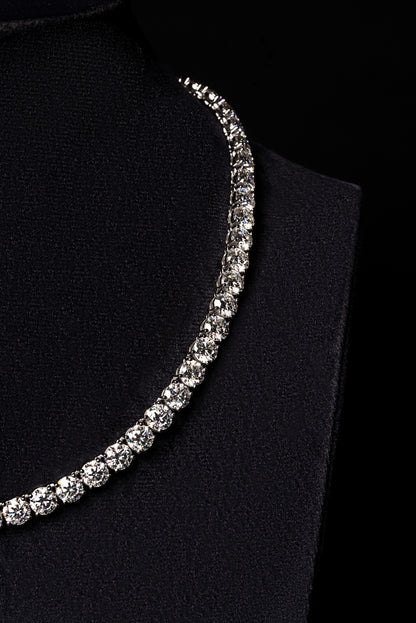 30pt Diamond Tennis Chain 18k Solid White Gold 40.26ctw