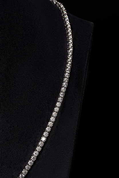 10pt Diamond Tennis Chain 18k Solid White Gold 18.00ctw
