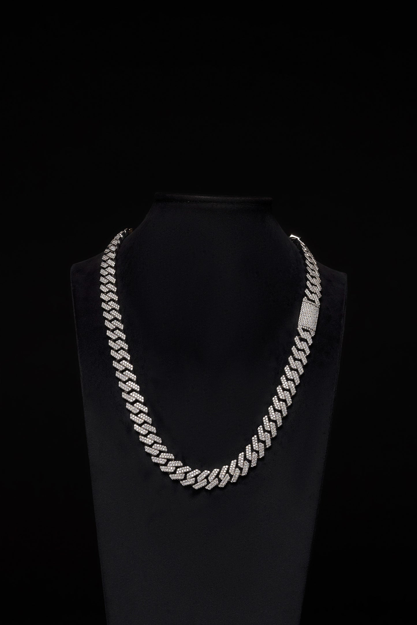 12mm Prong Cuban Diamond Chain 10k Solid White Gold 21.25ctw