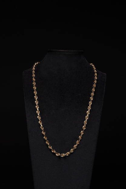 7mm Rope 18k Solid Gold Chain