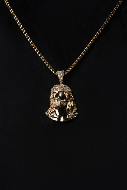 Diamond "Jesus Piece" Pendant 18k Solid Gold 0.78ctw
