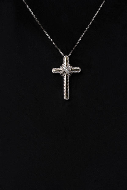 Diamond Sublime Cross Pendant 18k Solid Gold 2ctw