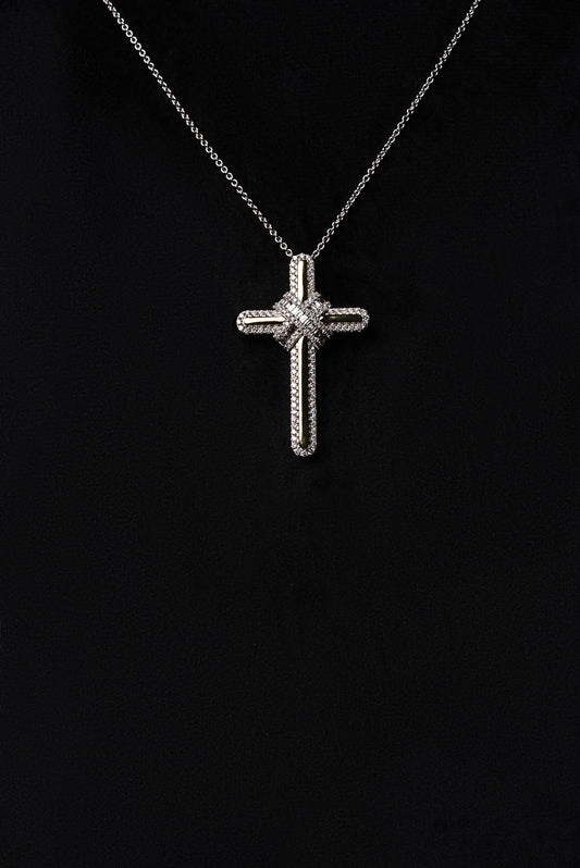 Diamond Sublime Cross Pendant 18k Solid Gold 2ctw