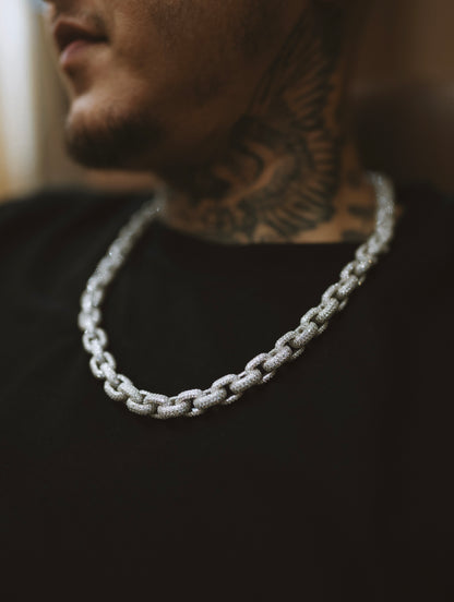 10mm Anchor Link Rolo Hermes Diamond Chain 10k Solid White Gold 58.48ctw