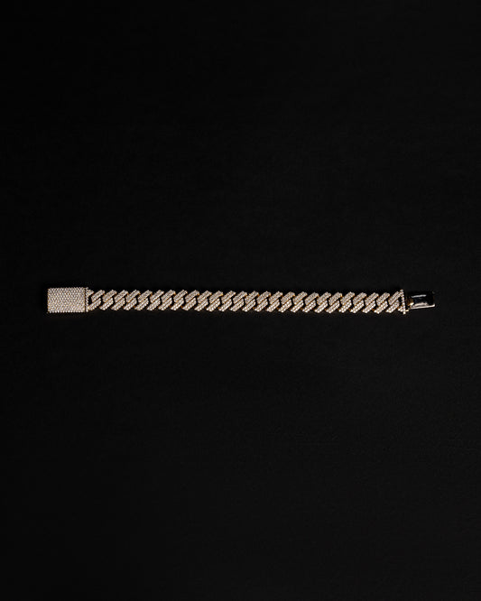 8mm Prong Cuban Link Bracelet 10k Solid Gold 6.06ctw