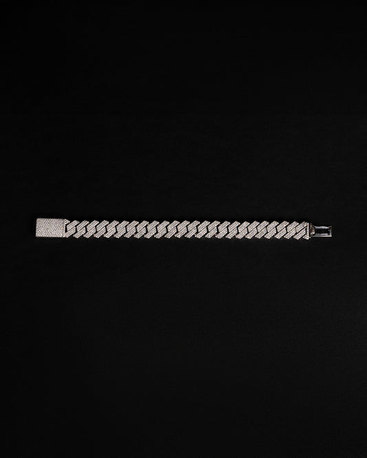 12mm Prong Cuban Diamond Bracelet 10k Solid White Gold 12.78ctw