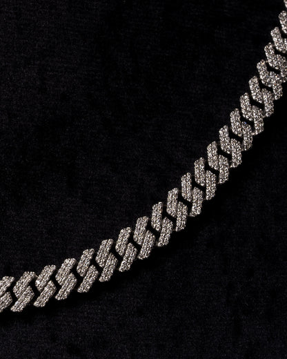 10mm Prong Cuban Diamond Chain 10k Solid White Gold 13.00ctw