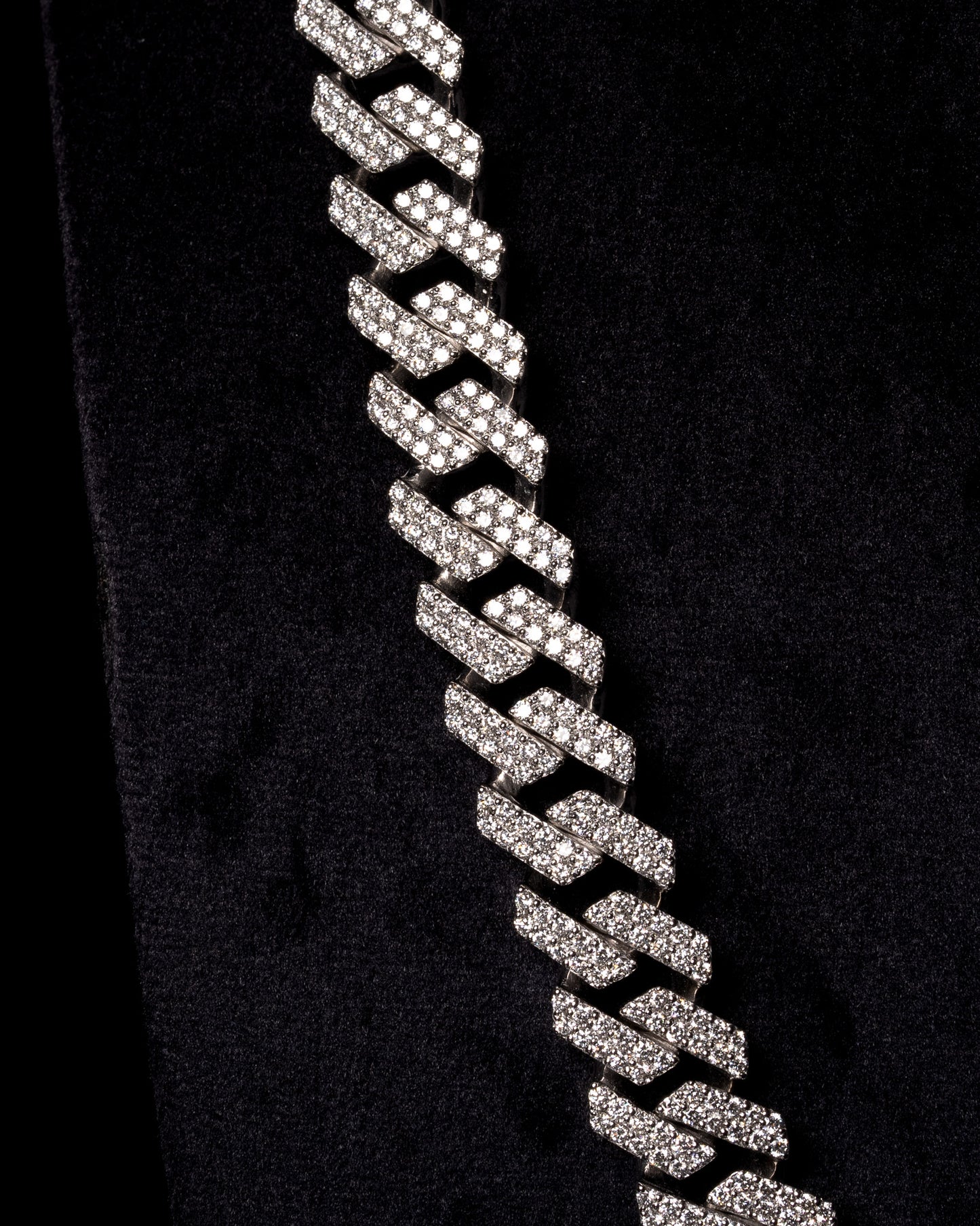 12mm Prong Cuban Diamond Chain 10k Solid White Gold 21.25ctw