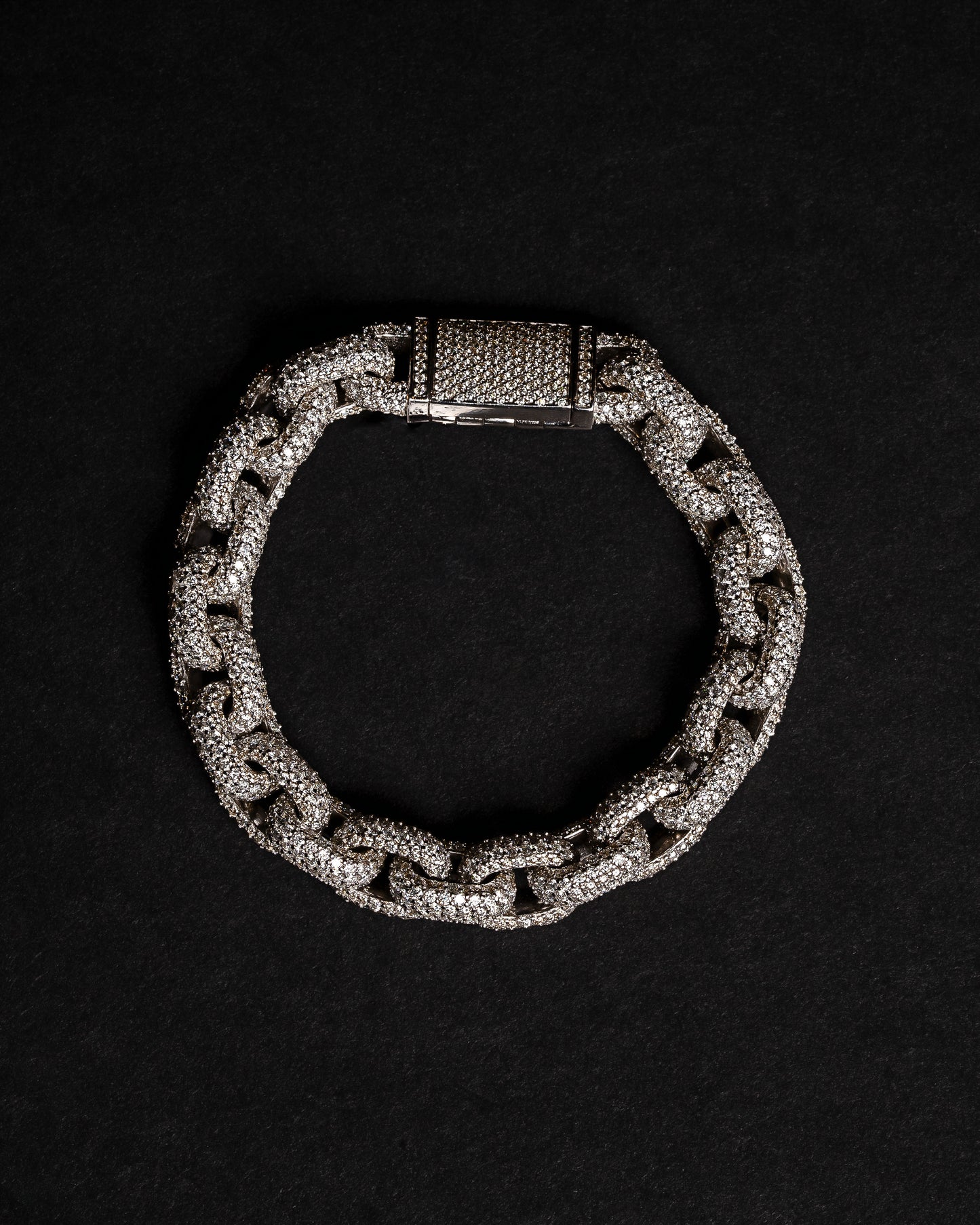 12mm Anchor Link Rolo Hermes Diamond Bracelet 10k Solid White Gold 26.00ctw