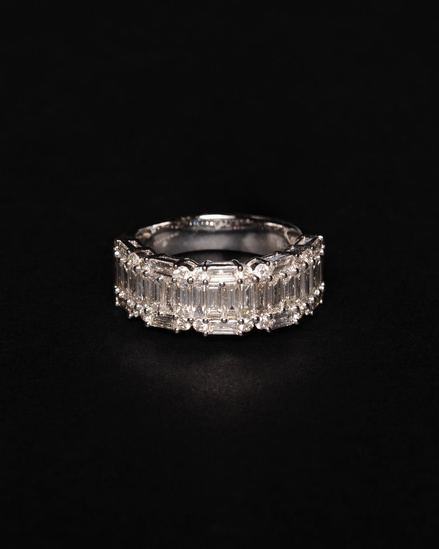 Diamond Baguette Eternity Ring 18k Solid White Gold 8.68ctw