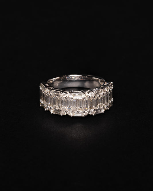 Diamond Baguette Eternity Ring 18k Solid White Gold 8.68ctw