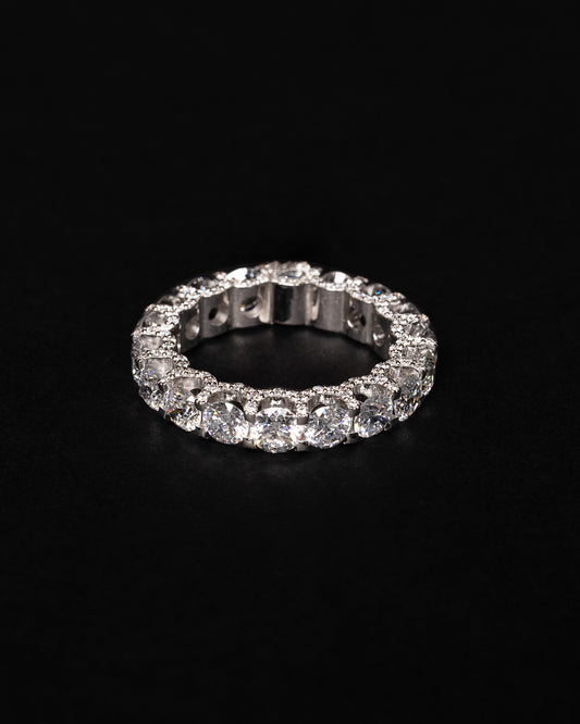 Round Cut Diamond Eternity Ring 18k Solid White Gold 5.58ctw