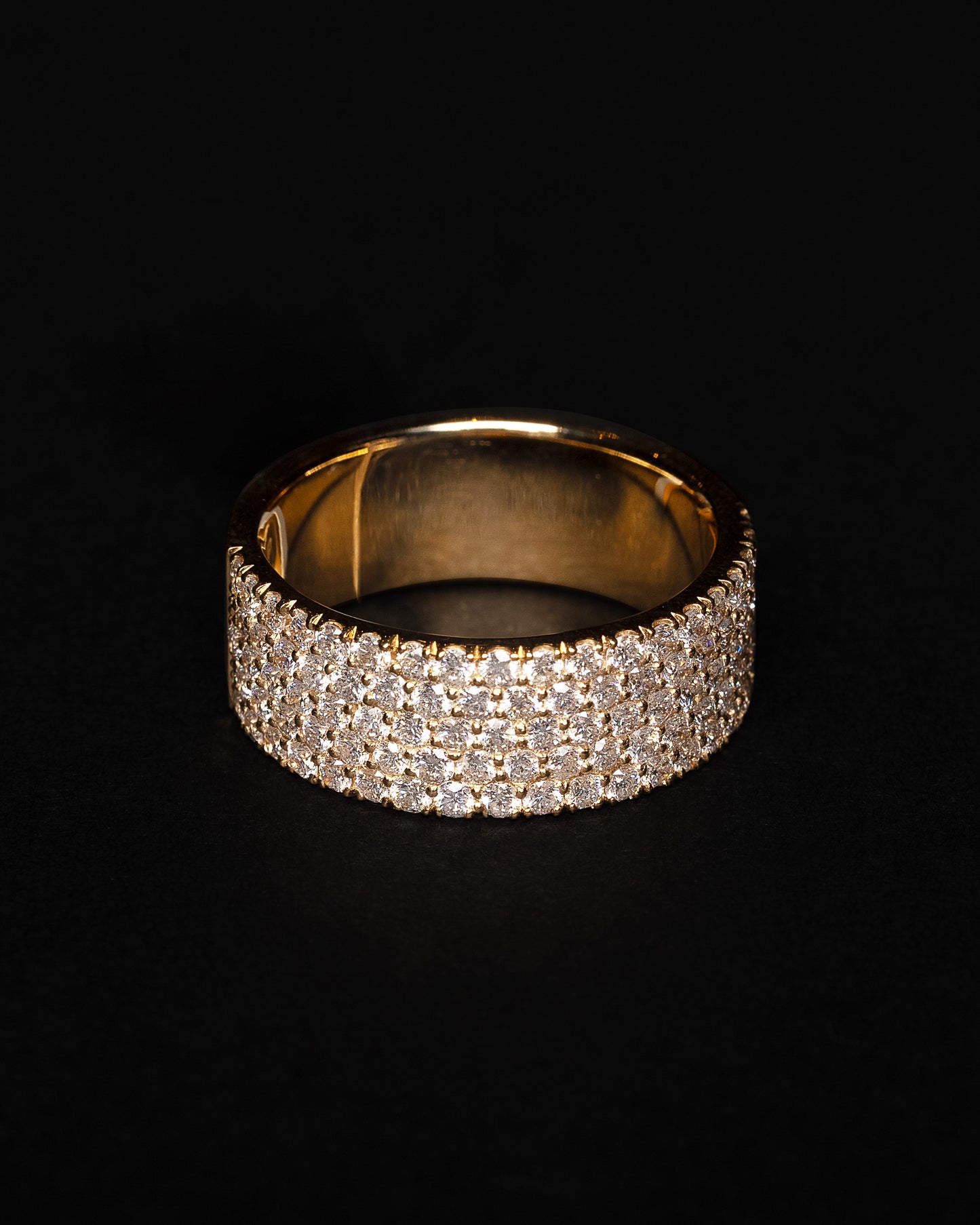 5-Row Pavé Diamond Eternity Ring 18k Solid Gold 3.35ctw