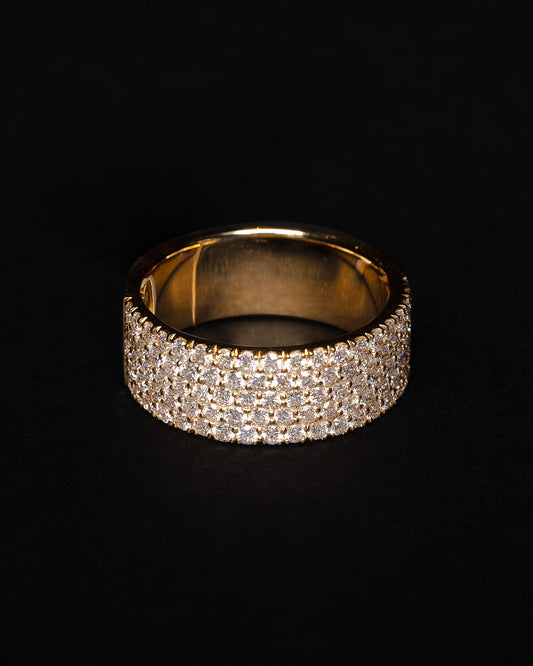 5-Row Pavé Diamond Eternity Ring 18k Solid Gold 3.35ctw