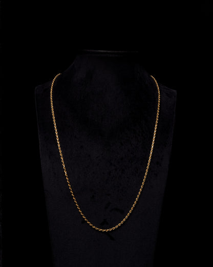 3mm Rope 18k Solid Gold Chain