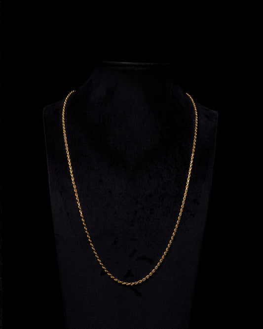 3mm Rope 18k Solid Gold Chain