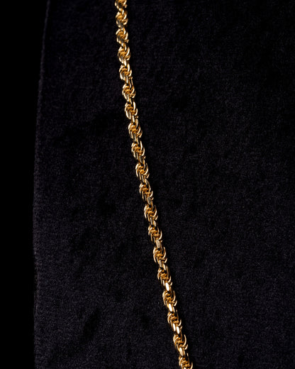 3mm Rope 18k Solid Gold Chain