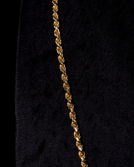 3mm Rope 18k Solid Gold Chain